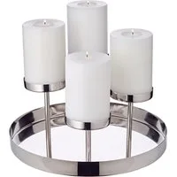 EDZARD Adventskranz Marabella, Silber-Optik, Edelstahl, vernickelt, hochglanzpoliert, H 16 cm