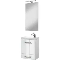 welltime Waschtisch-Set Trento, verschiedene Ausführungen und Farben, (Set, 4-St), Badmöbel Breite 40cm, Gästebad SlimLine Gäste WC