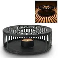 Creano Stövchen Stövchen “Stripes” black, (1-er Set, 2-tlg), Teewärmer aus Edelstahl, stabil, sämtliche Teekannen geeignet