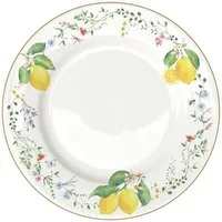 EasyLife Speiseteller Fleurs et Citrons, Spülmaschinengeeignet, Mehrfarbig, Zitronen, ⌀ 26.5cm, Mehrfarbig