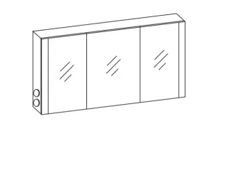 Artiqua LED-Spiegelschrank, Sanremo Eiche quer NB, 071-SET-5-13-UN-428 071-SET-5-13-UN-428