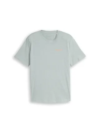 Denim Tom Tailor - T-Shirt mit feinem Streifenmuster green white fine stripe - Gr. - M
