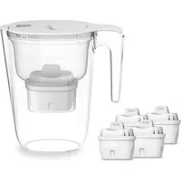 Philips Wasserfilter Philips Wasserfilter-Kanne 2,6L weiß inkl. 4 Filterkartuschen, Zubehör für Geschmack+ AWP210 & Antikalk+ AWP230, Reduziert den TDS Wert
