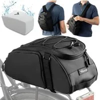 Valkental Gepäckträgertasche 3in1 Fahrradtasche Trunk Bag (mit Rucksackfunktion, und Tragegriff), wasserfest & reflektierend, 10L