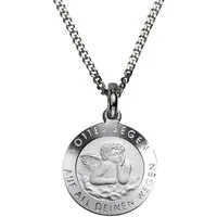 Firetti Kette mit Anhänger Schmuck Geschenk Silber 925 Halsschmuck Halskette Panzerkette Engel, Gravur: Gottes Segen auf all deinen Wegen / zur heiligen Taufe