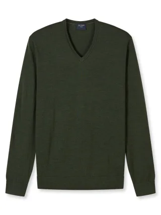 OLYMP - Pullover mit V-Ausschnitt grün - Gr. - 3XL