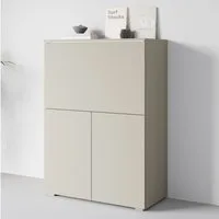 Home affaire PC-Schrank Vera, Sekretär, Home-Office-Schreibtisch mit LED-Beleuchtung (1 St), Multifunktional mit Stauraum, klappbare Tischfläche, LED, B 90 cm