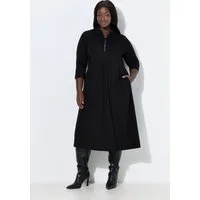 Ulla Popken Midikleid Puntokleid Glitzer-Reißverschluss 3/4-Arm