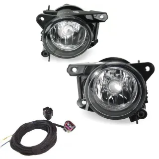 Nebelscheinwerfer Klarglas Klar H7 Birnen + Kabelbaum für VW Polo 6N2 1999-2001