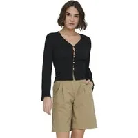 ONLY Kurzjacke schwarz,Casual,Polyester,Unifarben,V-Ausschnitt,Lang,Casual Fit