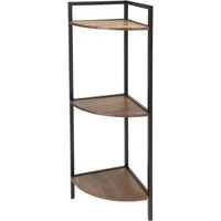 Home & styling collection Bücherregal Eckregal aus Metall, 3 Ablagen aus MDF, 23,5 x 23,5 x 76 cm