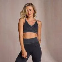 MP Damen Nahtloser Sport-BH mit V-Ausschnitt – Schwarz - S