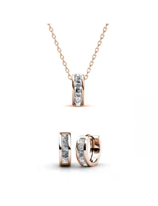 Quadratischer Reifensatz und Box - Rose Gold und Kristall