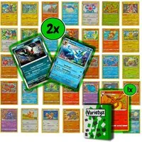Varietyz Sammelkarte 50 verschiedene Pokemon Karten Deutsch Original Karten Set - 2 Holos