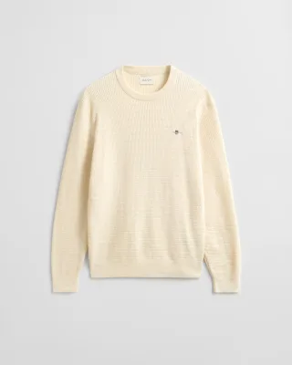 GANT - Rundhalspullover mit Mini-Zopfmuster - Gr. - XXXL