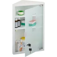relaxdays Medizinschrank mit Glastür weiß