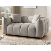 S-Style Möbel Sofa 2-Sitzer Nubira in tief gesteppter Bubble-Optik aus Strukturstoff, mit modernem Design und Wellenfederung