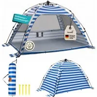 Skandika Strandmuschel Skugga Quick-Start, Strandzelt, UV-Schutz 80+, (Sandheringe, Organizer-Tasche, Tragetasche, Eingenähter Boden), rundum verschließbar, Windschutz, Sonnenschutz, Sichtschutz
