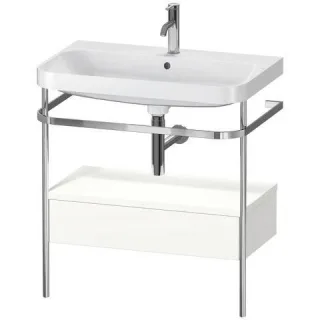 Duravit Happy D.2 Plus c-shaped Set mit Metallkonsole und Schubkasten Weiß Supermatt 775x490x850 mm HP4842O8484