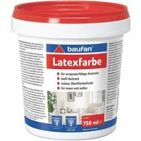 baufan® Latexfarbe Latex Farbe für Innen und Außen Dispersionsfarbe Weiß, Scheuerbeständig und strapazierfähig