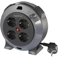 Sygonix Sygonix SY-5806896 Kabeltrommel 5 m Schwarz Schutzkontakt-Stecker Kabeltrommel (Kabellänge 5.00 m)