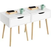 Yaheetech Nachttisch 2er Set, Beistelltisch mit 1 Schublade für Wohnzimmer/Schlafzimmer