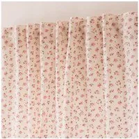 SCHÖNER LEBEN. Vorhang Vorhang Smok-Schlaufenband Classic Little Rose ecru rosa 245cm, Smokband, blickdicht, Baumwolle, handmade