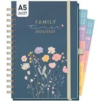 Häfft Terminkalender Family-Timer Deluxe 2026/2027 / 17 Monate / A5, Wire-O-Bindung