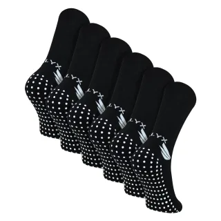 6er-Pack Herren Bambus Crew Grip Socken | Verstärkter Fersen- und Zehenbereich weiche rutschsichere Socken