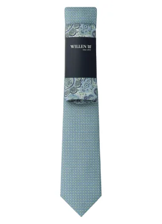 Willen - Krawatte und Einstecktuch,Krawatte blau,Krawatte Hochzeit,Krawatte Anzug,Krawatte Hemd mint - Gr. - OS