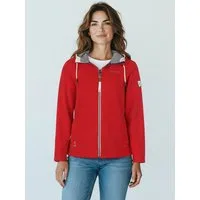 Dry Fashion Fleecejacke Norden Damen Jacke Fleece Windabweisend - Übergangsjacke mit Kapuze Verstellbare Kapuze, 2-Wege-Reißverschluss, Reißverschluss-Taschen
