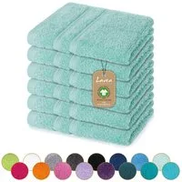 Lavea Seiftuch Bali Seiftücher, Waschlappen Frottee 30x30 cm, Weiches Bio-Baumwollfrottee (Set, 6-St), kleine Handtücher, Handtuch-Set, GOTS-zertifiziert, 500g/m²