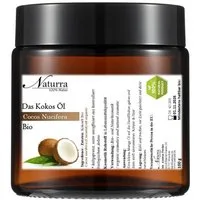 Naturra Körperöl Kokosöl Bio kaltgepresst unraffiniert nativ Premiumqualität im Glas, Bio-zertifizierte native Rohware, 100 % rein, Natürlich vegan, Glas