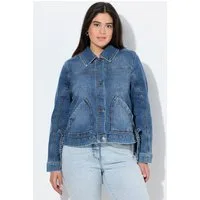 Ulla Popken Sommerjacke Jeansjacke Rückendruck Oversized Hemdkragen