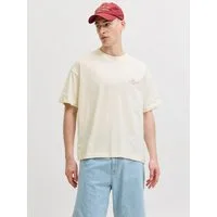 Jack & Jones Kurzarmshirt JORSANREMO BACK TEE SS CREW NECK LN Baumwolle