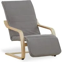 Homestyle4u Relaxsessel Sessel Cord Stoff Grau Fernsehsessel gepolstert weich bequem Relaxstuh (1 Stuhl, 1-St., Stuhl mit Bezug), Bezug abnehmbar, Fußteil verstellbar, Schwingsessel, Essstuhl