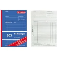 Herlitz Geschäftspapier Herlitz Rechnungsbuch 303 / A6 / 2x 40 Blatt / selbstdurchschreibend