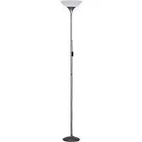 Reality Leuchten LED Deckenfluter, LED wechselbar, Warmweiß, große Stehlampe Designklassiker, Lampenschirm weiß für Ecke H: 180cm