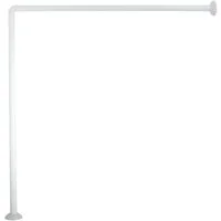 MSV Duschvorhangstange Winkelstange, Ø 25 mm, Fixmaß, verschraubt, verschraubt, Aluminium, Eck-Duschvorhangstange, rostfreies Aluminium, zum Verschrauben, weiß Hochglanz, 80 x 80 cm