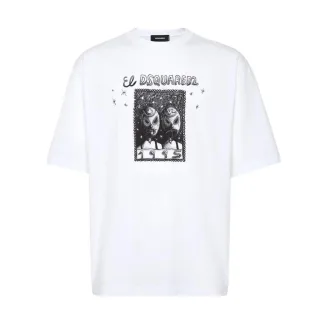 Dsquared2 Cartoon El Dsquared2 Design Weißes T-shirt
