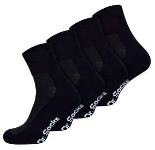 Herren Bamboo Diabetiker Knöchelsocken | Dr.Socks | Extra Wide Trainer Socken in Schwarz & Weiß - Schwarz