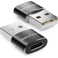 deleyCON deleyCON 2x USB2.0 Mini Adapter USB zu USB C-Buchse Notebook USB-Adapter
