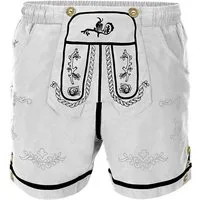 Steigenhöfer Manufaktur Trachtenhose Badehose Herren - Xaver - Lederhosen Look - Trachten Badehose Bequem mit Netzinnenhose - Umklappbarer Latz - Badeshorts mit Taschen