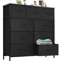 Refined Living Kommode Schubkastenkommode mit 2/4/5 /7/8/9 Schubladen stabilem Stahlrahmen (Sideboards mit Holzplatte und leicht zu ziehendem Griff für Schränke, wasserdicht Geeignet für Wohnzimmer, Kinderzimmer, Flur, Schlafzimmer), Große Kapazität,