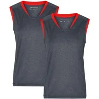James & Nicholson Lauftop Doppelpack Sportliches Damen Lauftop aus FunktionspolyesterJN469 (Doppelpack, 2er-Pack) Feuchtigkeitsregulierend und schnell trocknend