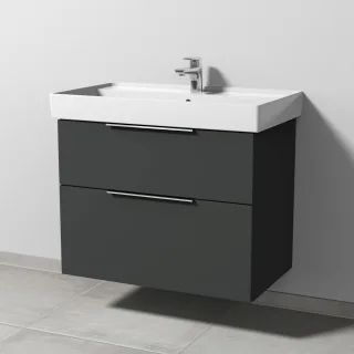 Sanipa 3way Waschtischunterbau zu Villeroy & Boch Collaro Waschtisch mit 2 Auszügen, Graphit-Matt UP8361B