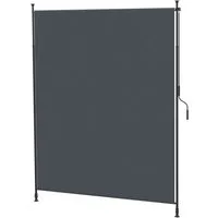 MC Star Senkrechtmarkise 200 x 292 cm vertikal einziehbar mit verstellbarem Sonnenschutz (aus Aluminium grau für Terrasse & Balkon)
