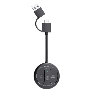 BlitzWolf® BW-LE524 USB Audio Transmitter Adapter bluetooth V5.4 Adapter 50m Range Dual Connection Low Latency Mini Port