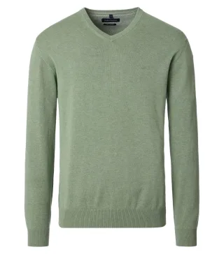 CASAMODA - Pullover mit V-Ausschnitt grün - Gr. - 3XL