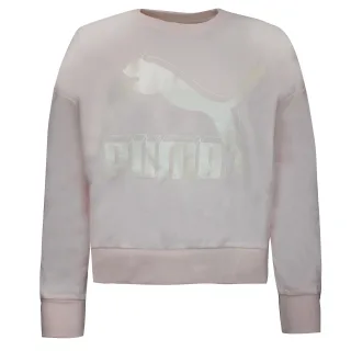 Puma Womens Classics Logo Metallic Crew Sweatshirt Rose 597405 87